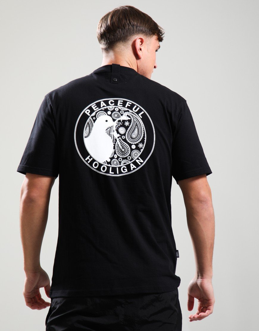 Peaceful Hooligan Paisley Heads T-Shirt Black