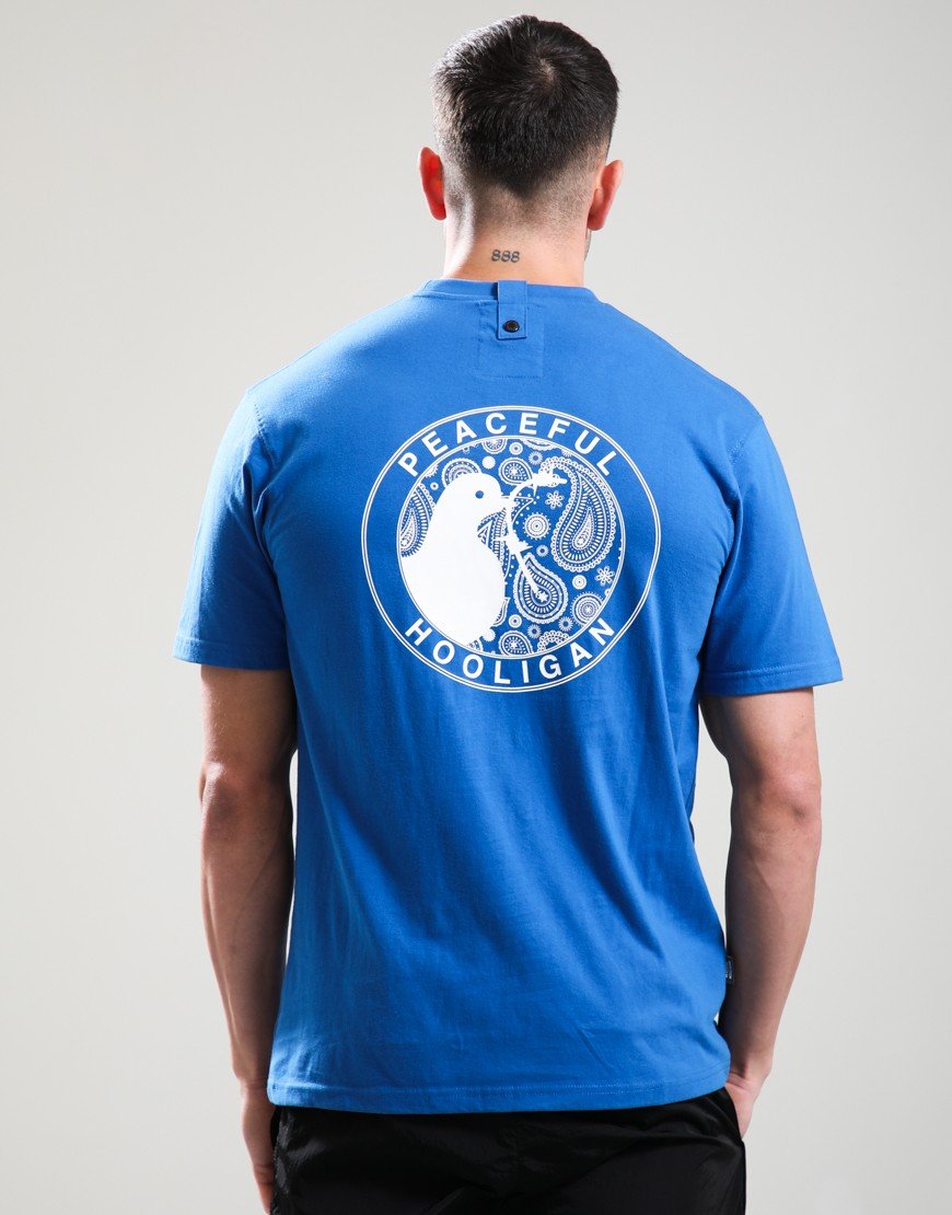Peaceful Hooligan Paisley Heads T-Shirt Cobalt