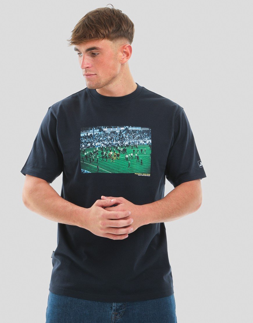 Peaceful Hooligan Pitch Invasion T-Shirt Navy