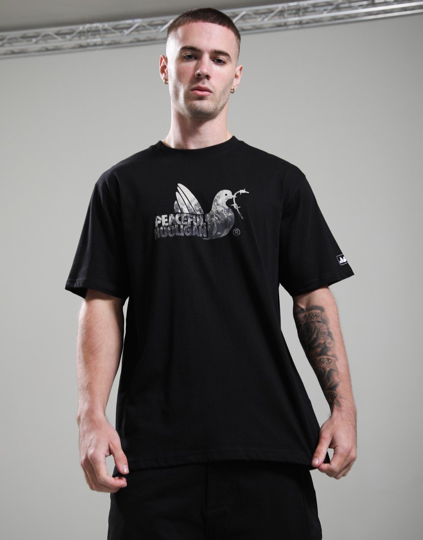Peaceful Hooligan Pyro Dove T-Shirt Black
