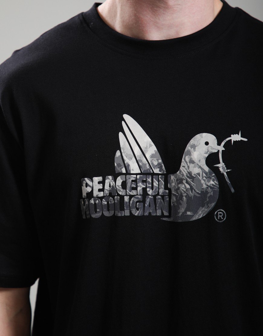 Peaceful Hooligan Pyro Dove T-Shirt Black