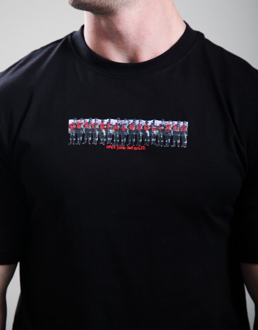 Peaceful Hooligan Riot T-Shirt Black