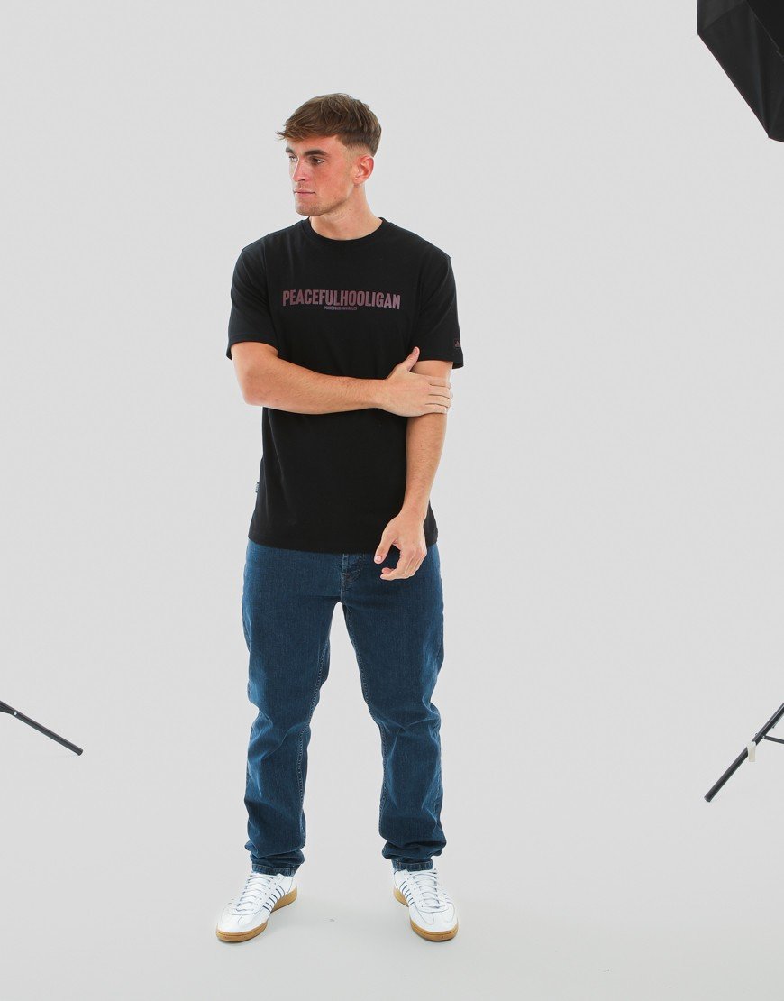 Peaceful Hooligan Script T-Shirt Black