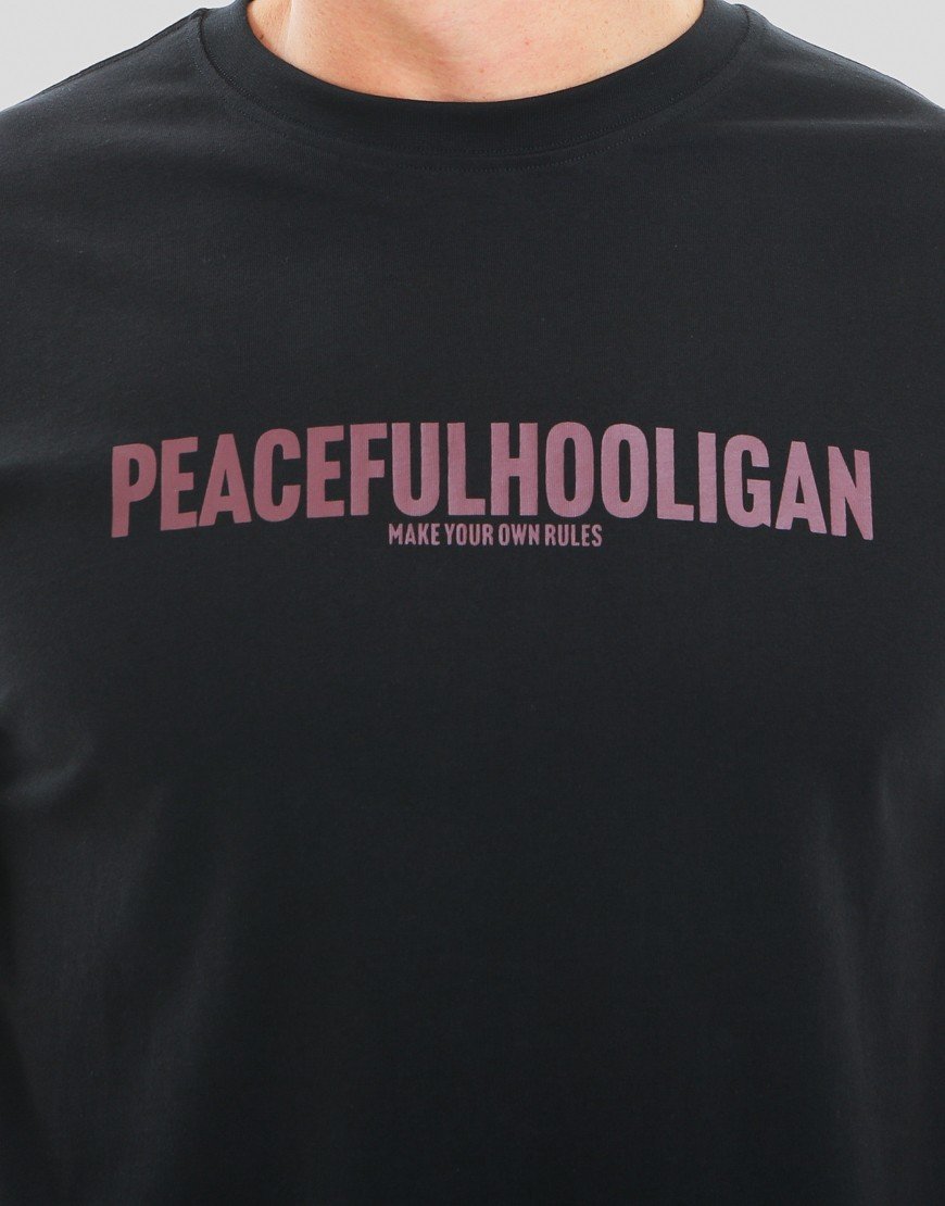 Peaceful Hooligan Script T-Shirt Black