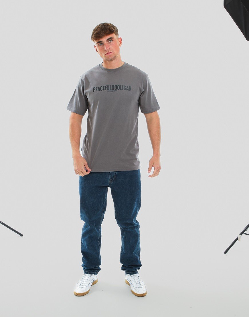 Peaceful Hooligan Script T-Shirt Gunmetal