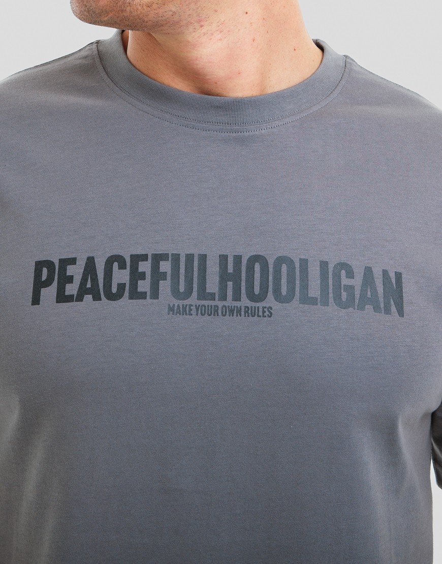 Peaceful Hooligan Script T-Shirt Gunmetal