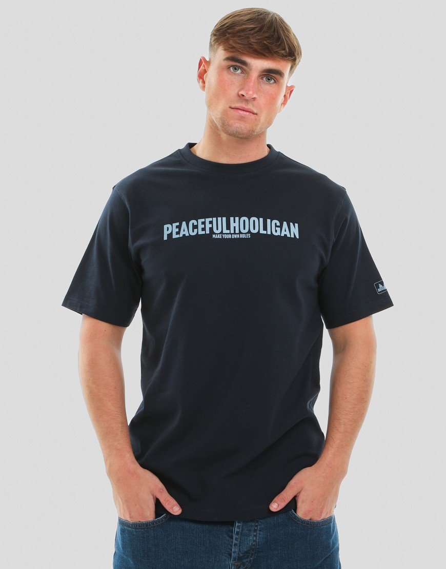 Peaceful Hooligan Script T-Shirt Navy