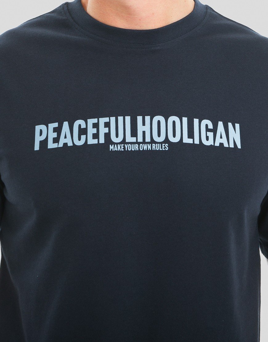 Peaceful Hooligan Script T-Shirt Navy