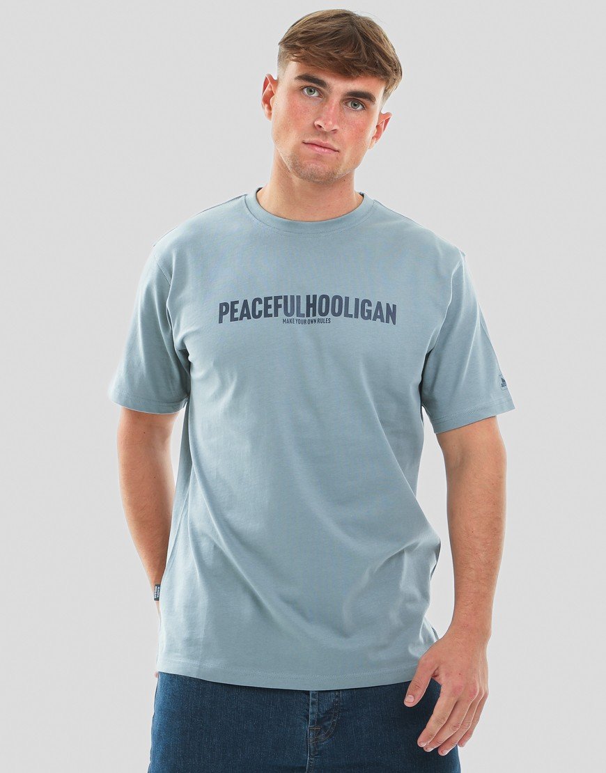 Peaceful Hooligan Script T-Shirt Slate