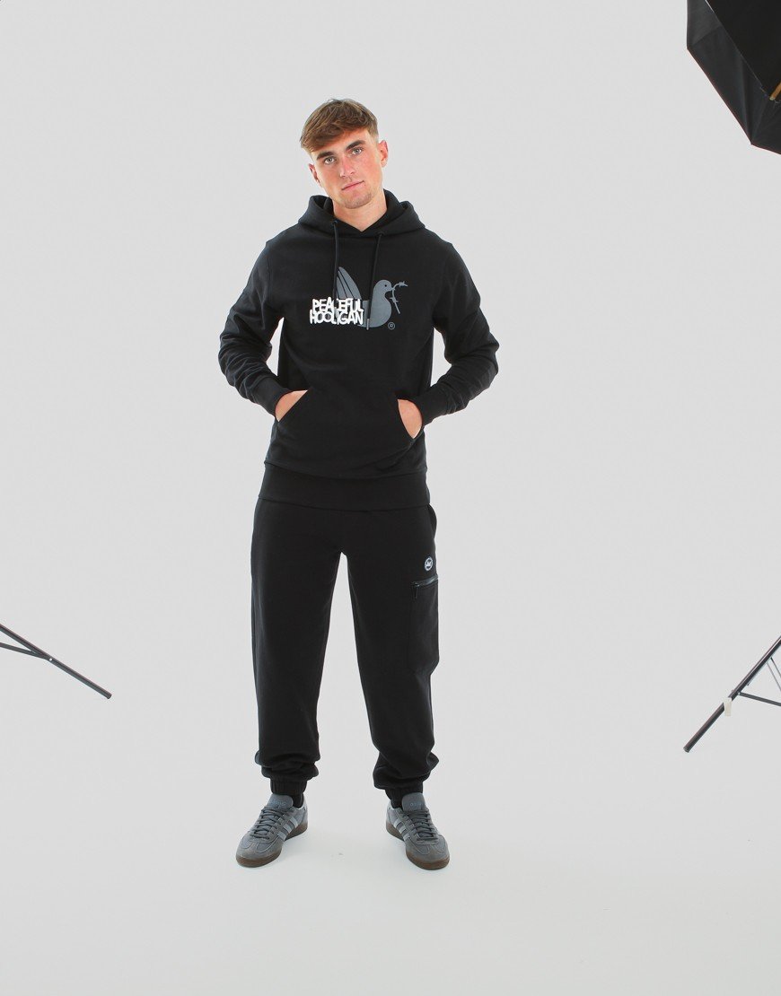 Peaceful Hooligan Tagged Hoodie Black