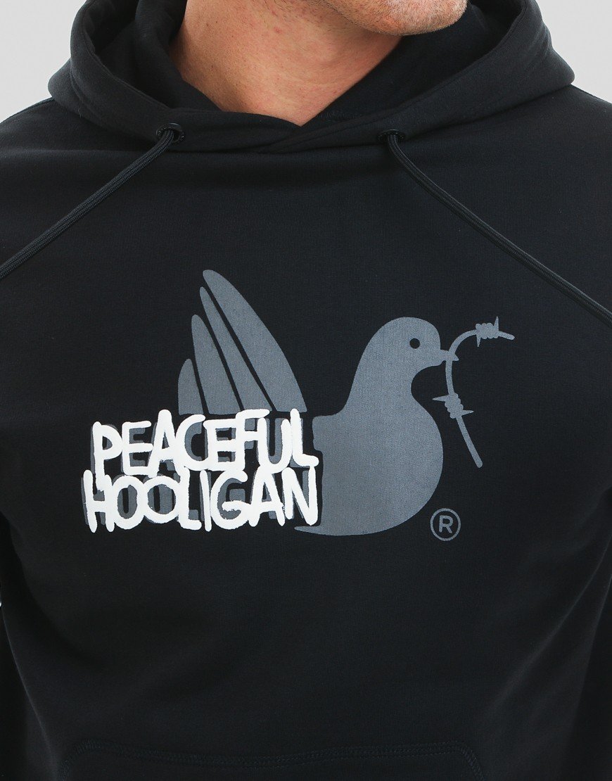 Peaceful Hooligan Tagged Hoodie Black
