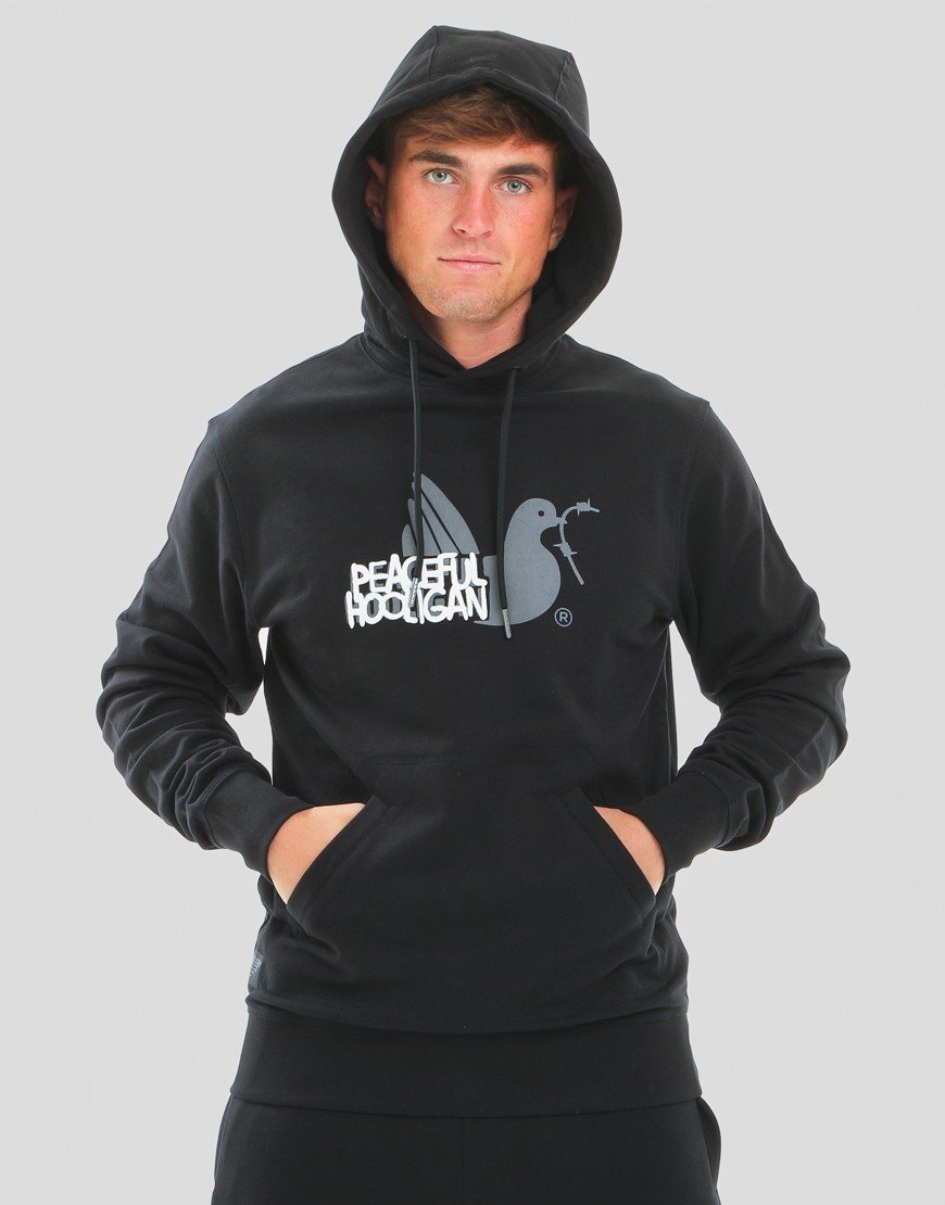 Peaceful Hooligan Tagged Hoodie Black