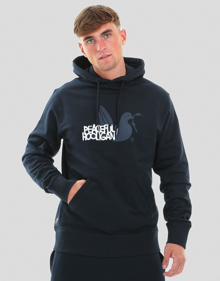 Peaceful Hooligan Tagged Hoodie Navy
