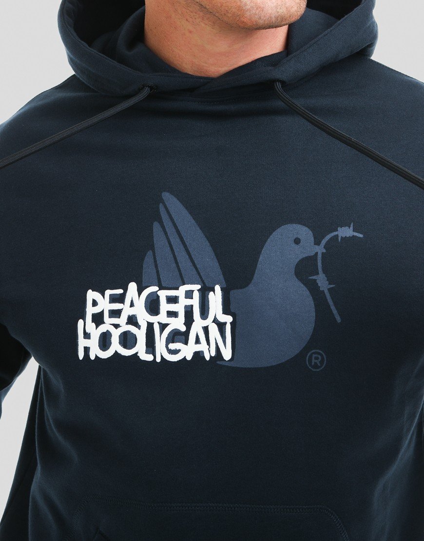 Peaceful Hooligan Tagged Hoodie Navy
