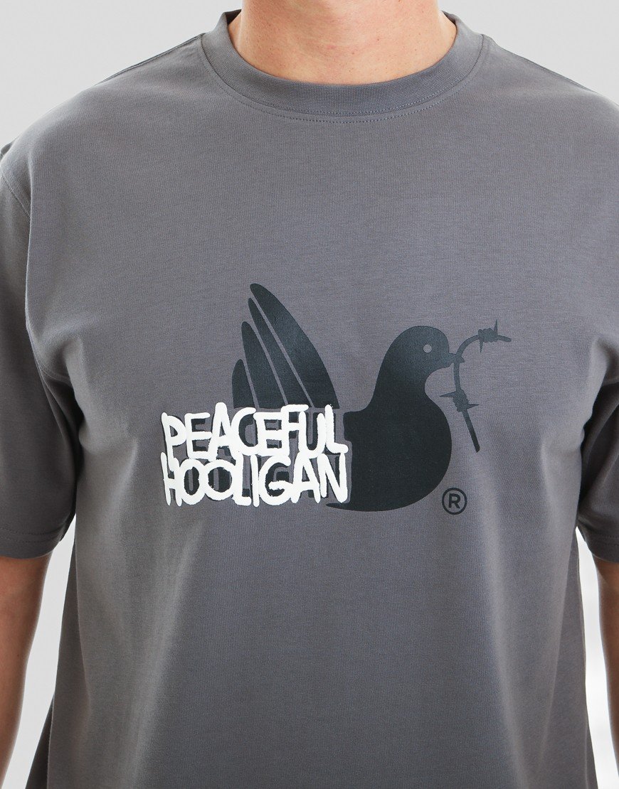 Peaceful Hooligan Tagged T-Shirt Gunmetal