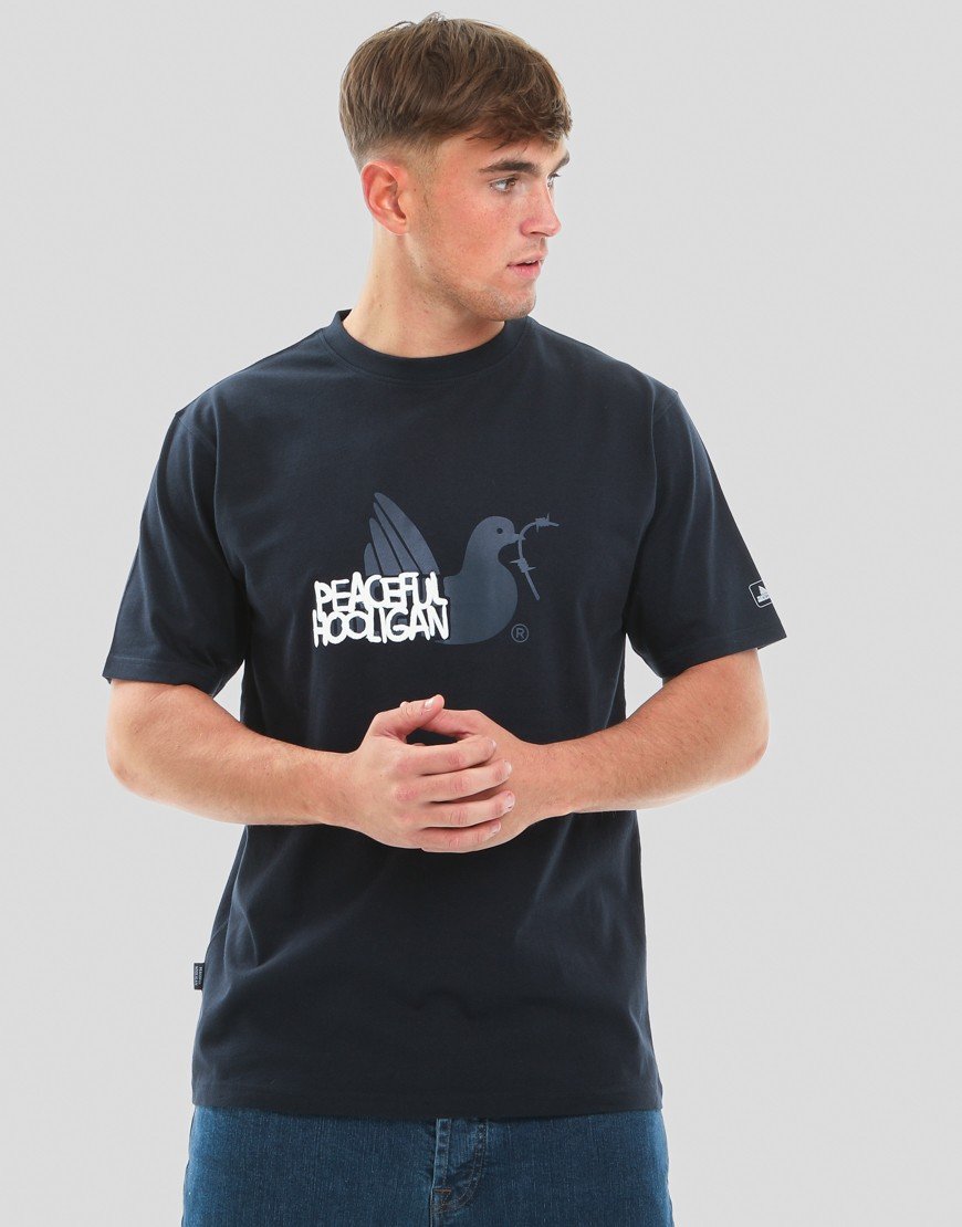 Peaceful Hooligan Tagged T-Shirt Navy
