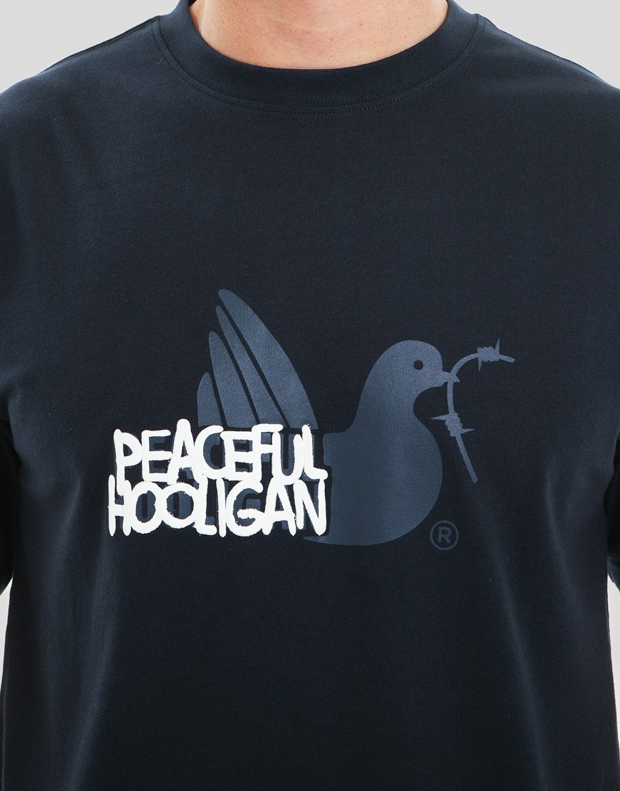 Peaceful Hooligan Tagged T-Shirt Navy