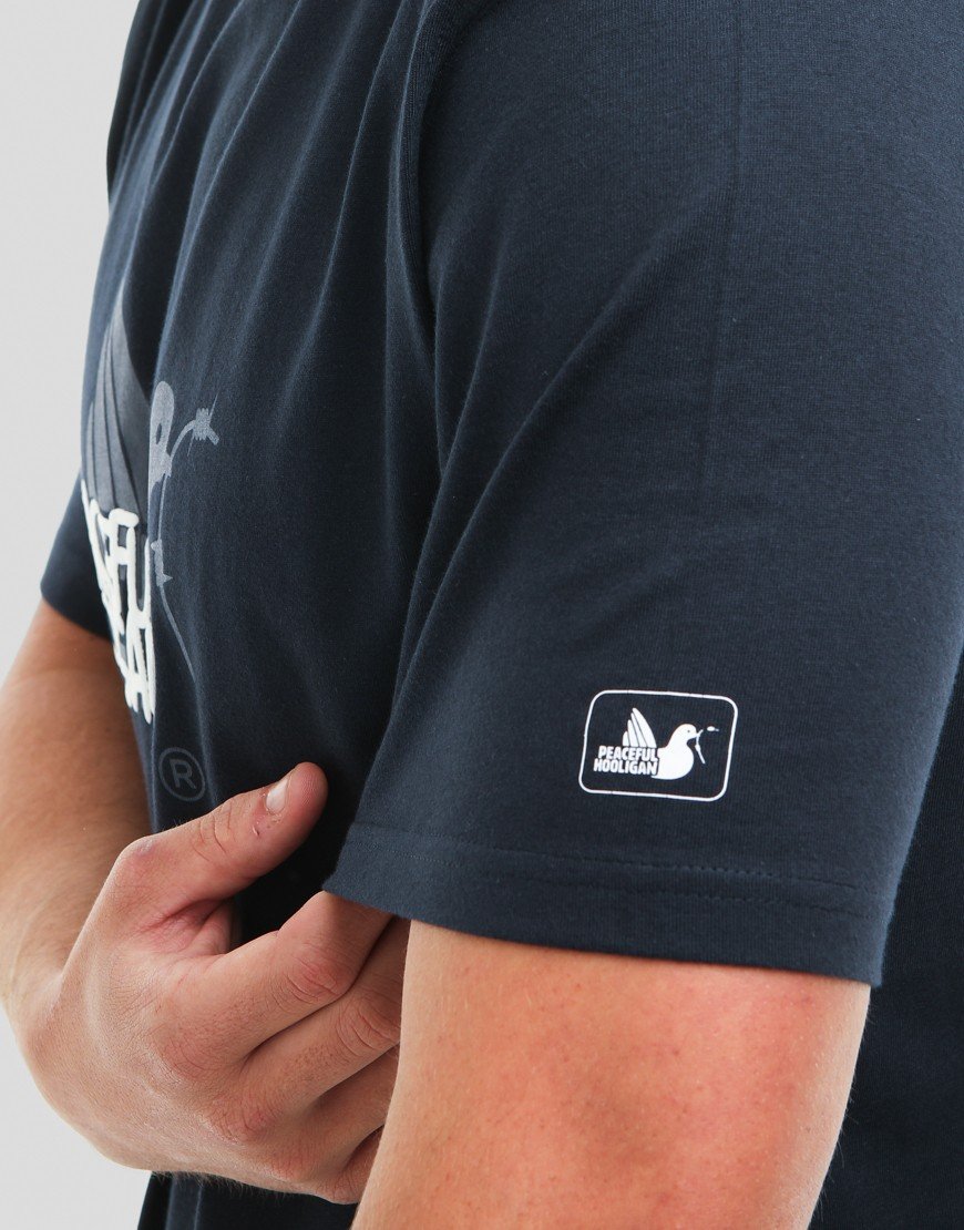 Peaceful Hooligan Tagged T-Shirt Navy