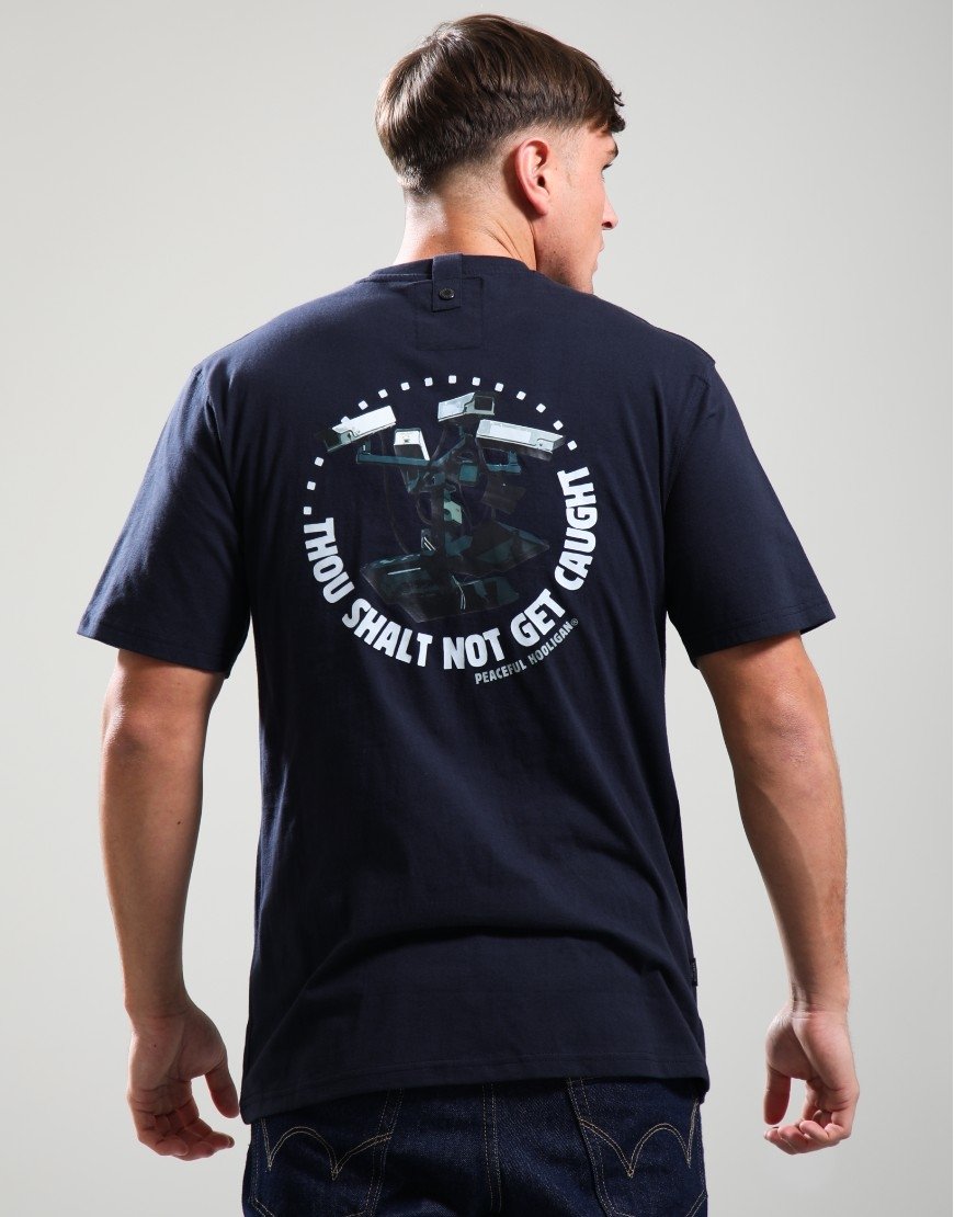 Peaceful Hooligan Thou Shalt Not Get Caught T-Shirt Navy