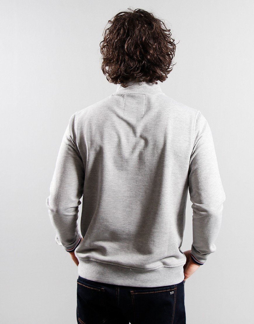 Peaceful Hooligan Tri Funnel Quarter Zip Sweat Marl Grey