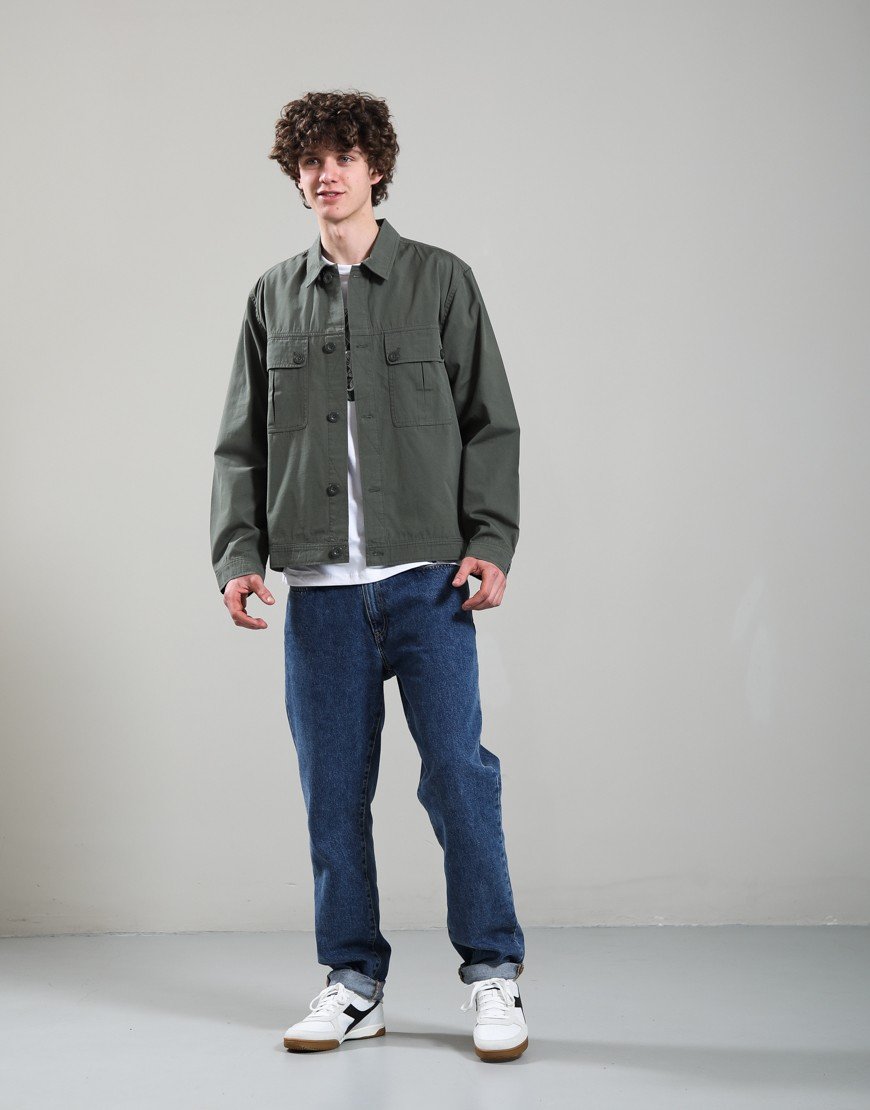 Pretty Green Bostall Solid Overshirt Dark Green
