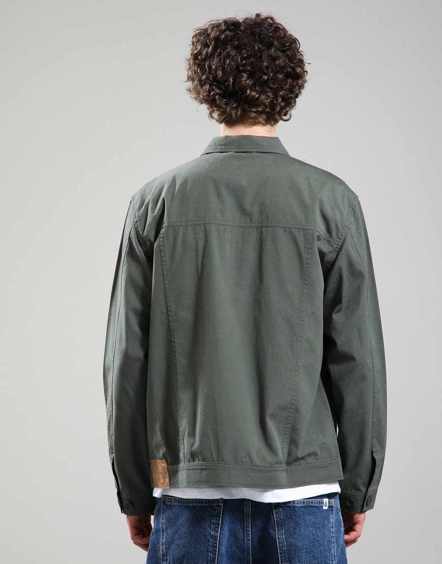 Pretty Green Bostall Solid Overshirt Dark Green