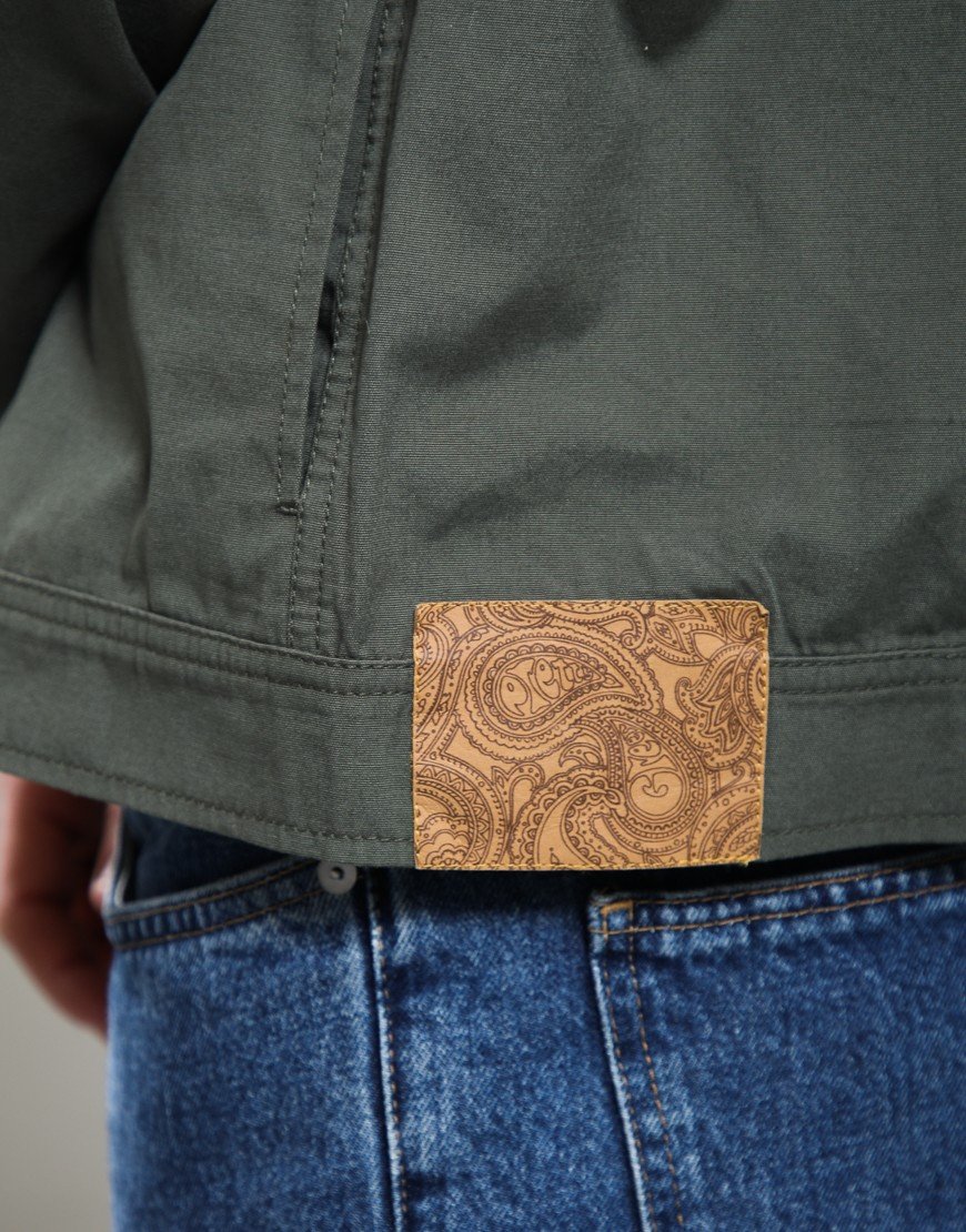 Pretty Green Bostall Solid Overshirt Dark Green