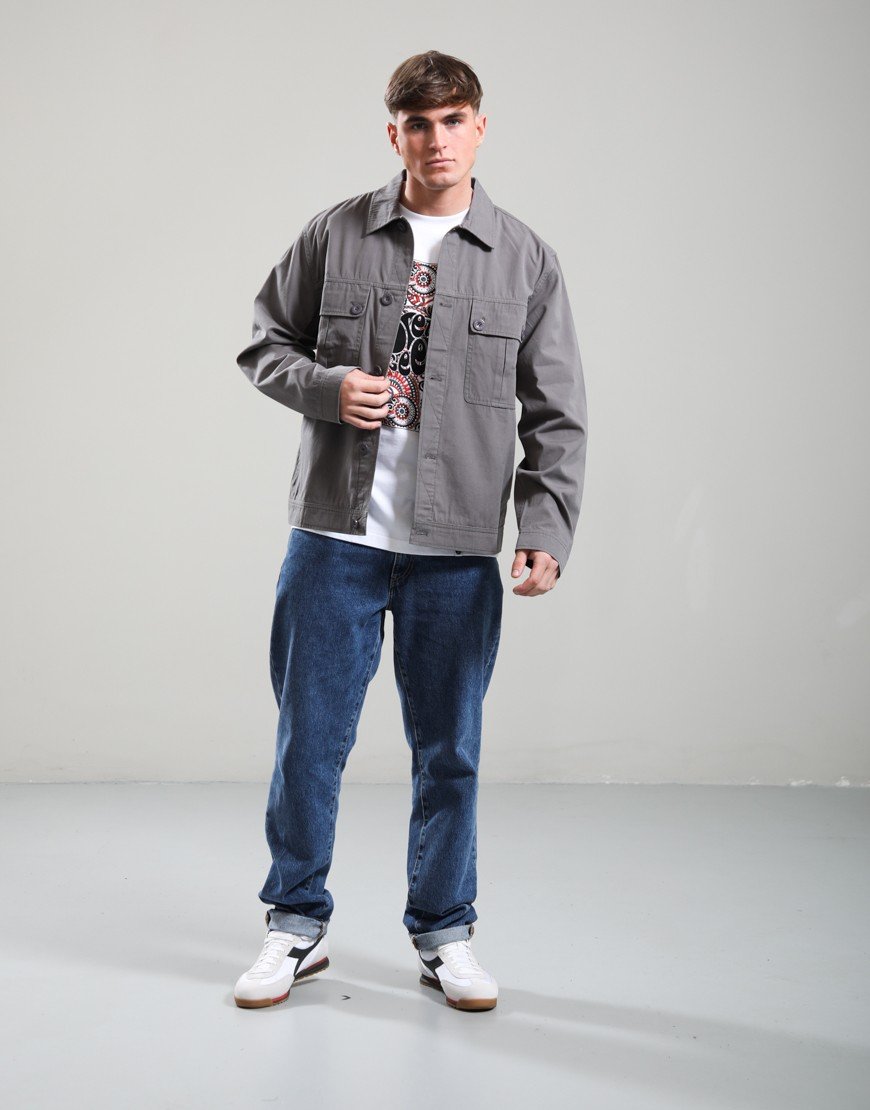 Pretty Green Bostall Solid Overshirt Grey