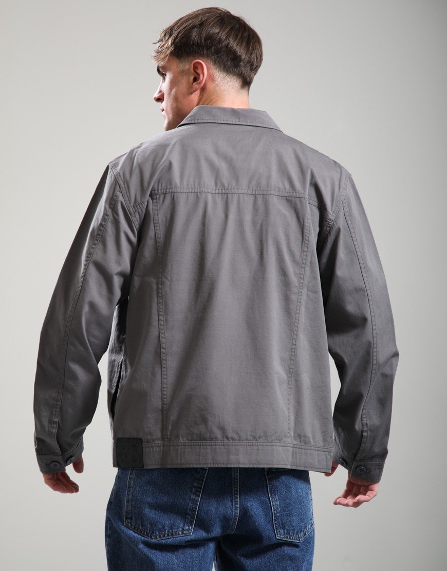 Pretty Green Bostall Solid Overshirt Grey