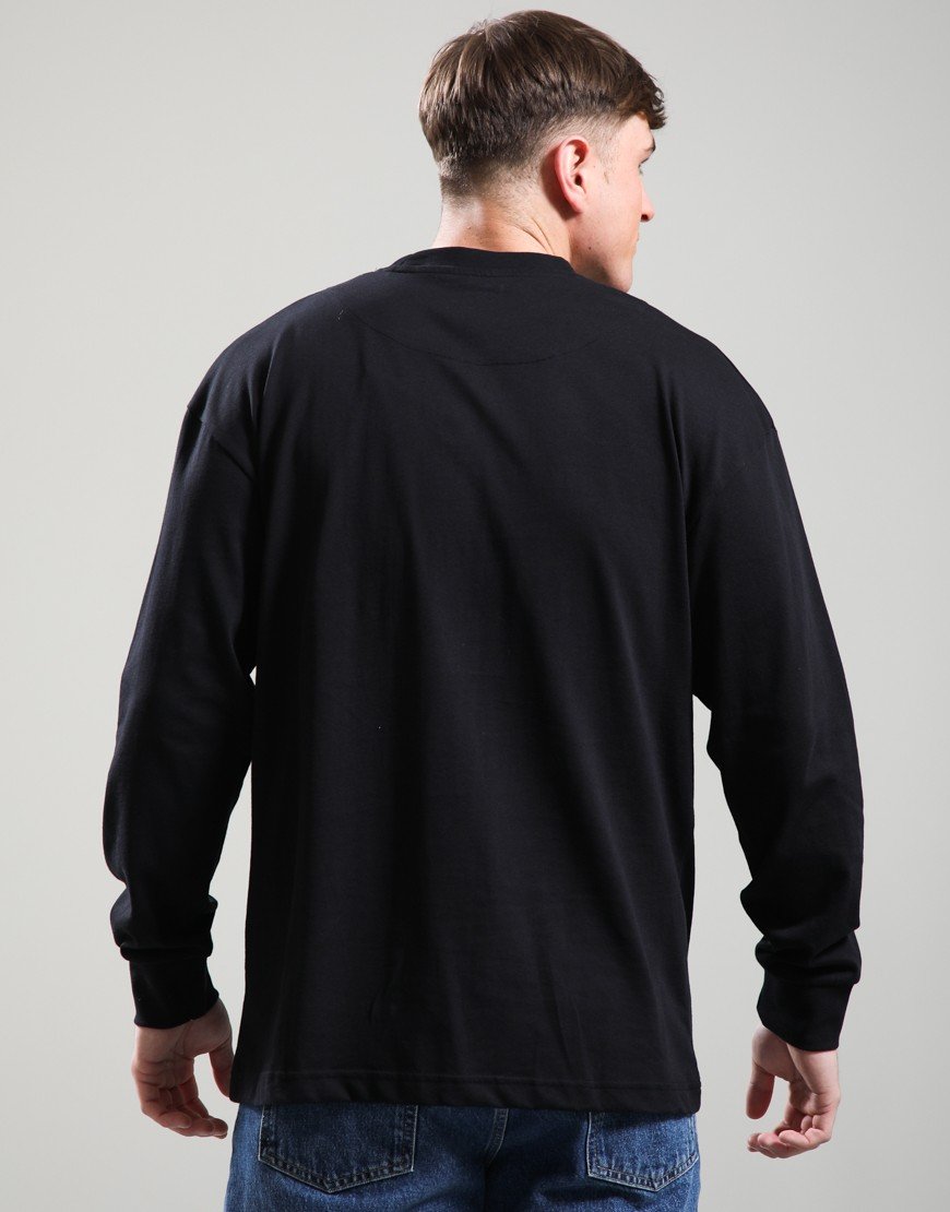 Pretty Green Brennan Long Sleeve T-Shirt Black