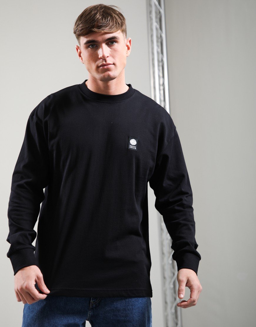 Pretty Green Brennan Long Sleeve T-Shirt Black