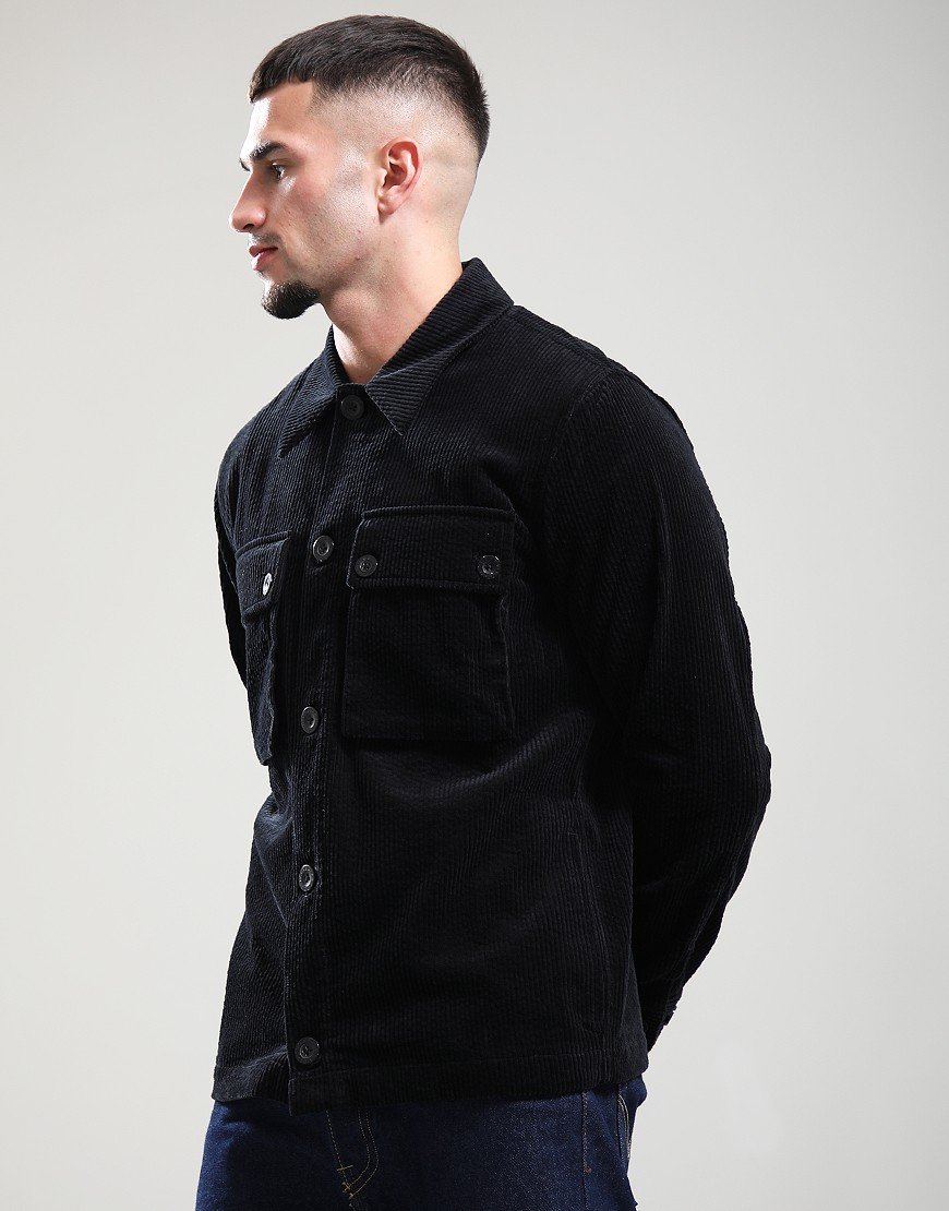 Pretty Green Dalmorton Cord Overshirt Black
