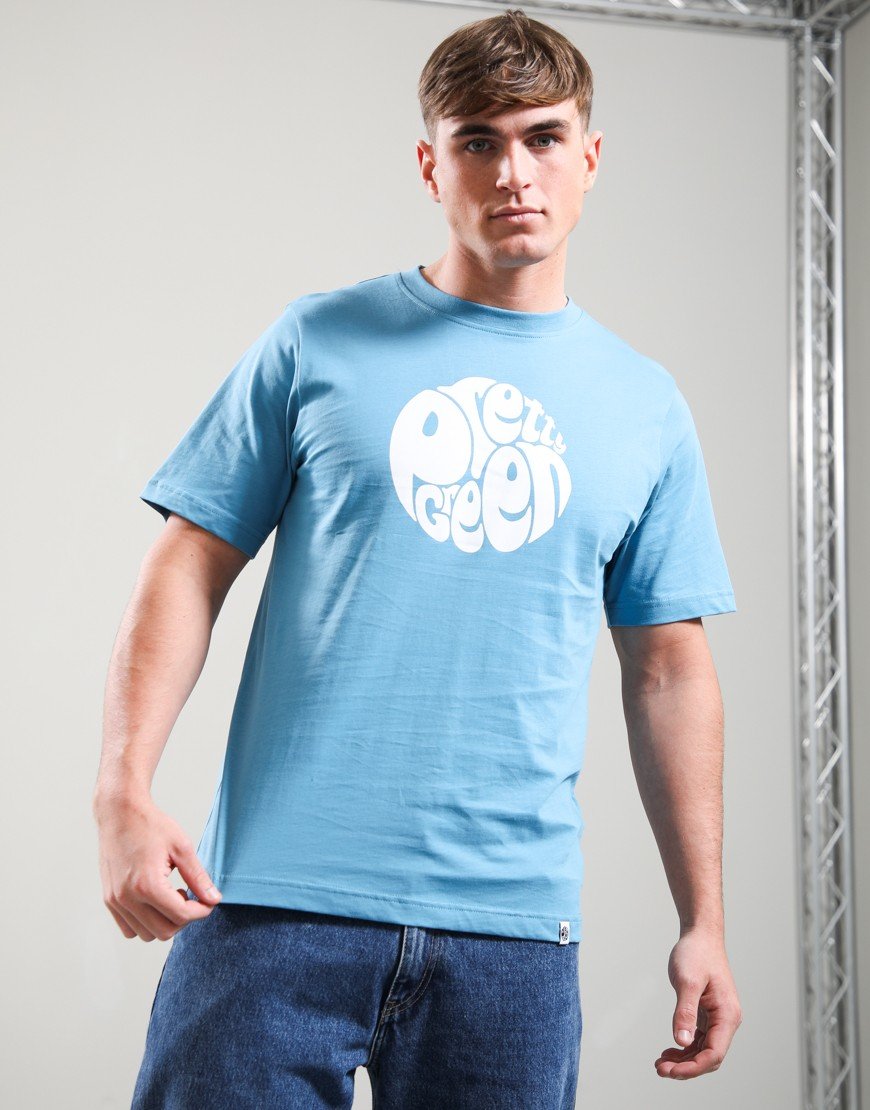 Pretty Green Gillespie Logo T-Shirt Blue