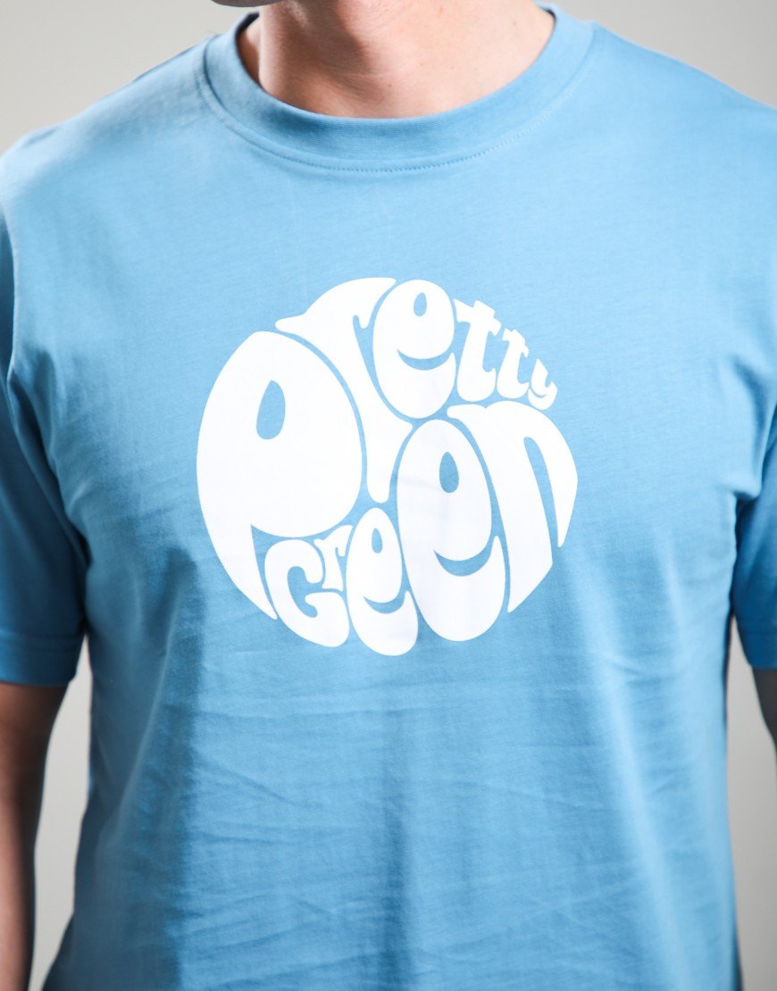 Pretty Green Gillespie Logo T-Shirt Blue