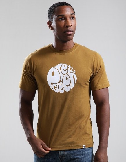 Pretty Green Gillespie Logo T-Shirt Khaki Green