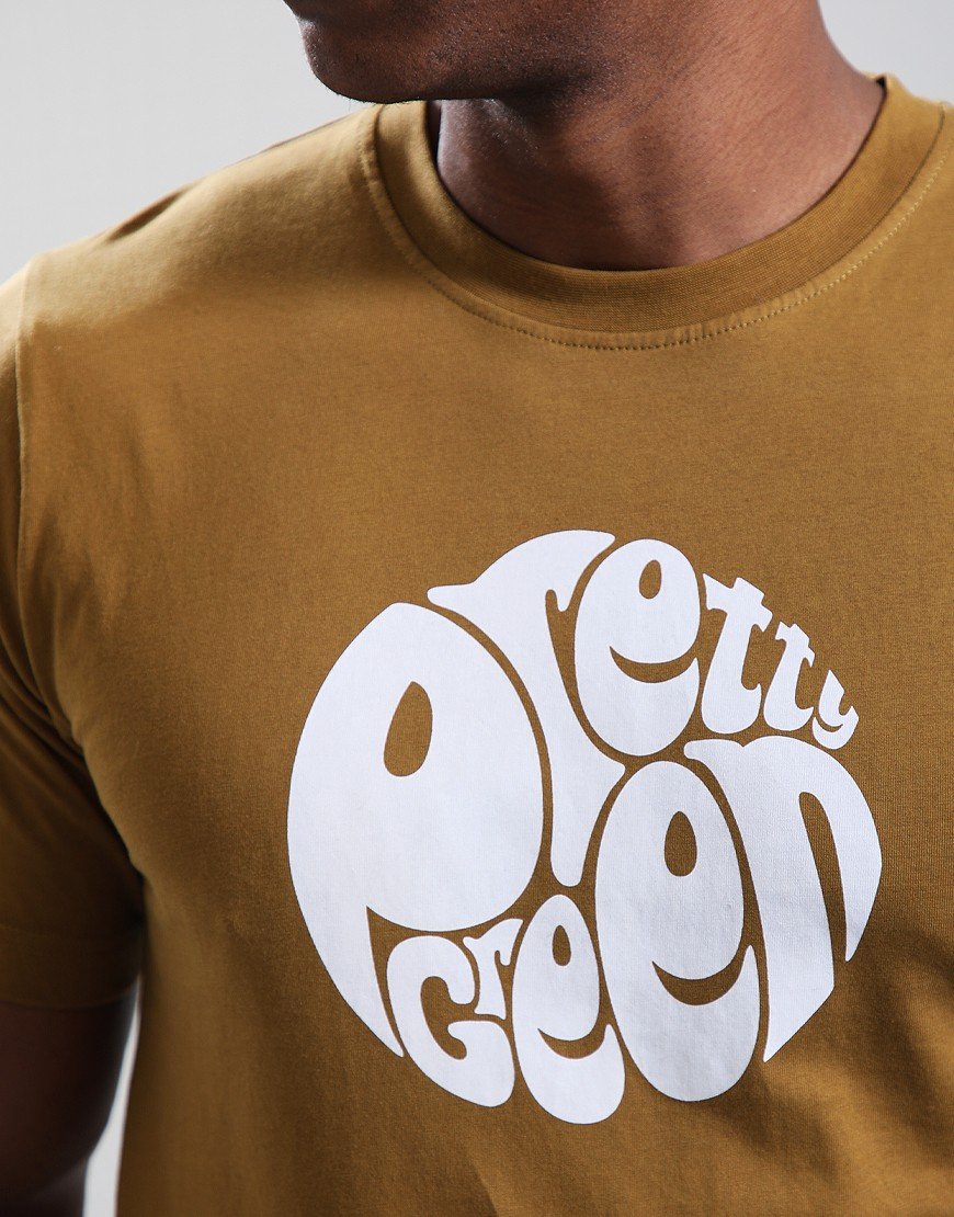 Pretty Green Gillespie Logo T-Shirt Khaki Green