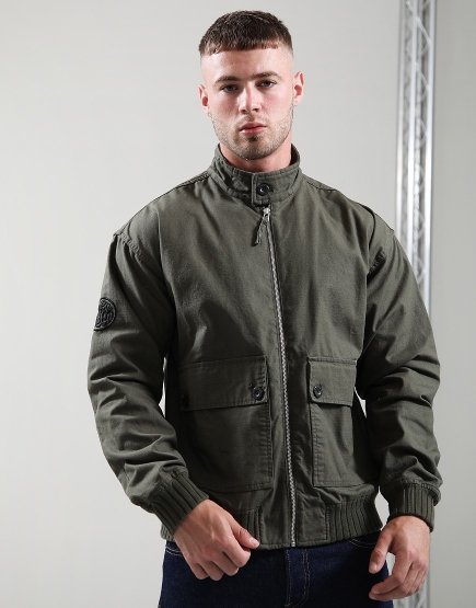 Pretty Green Hatton Harrington Jacket Khaki