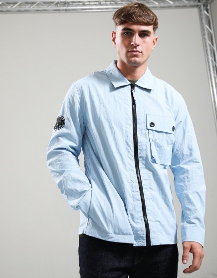 Pretty Green Heaton Overshirt Sky Blue