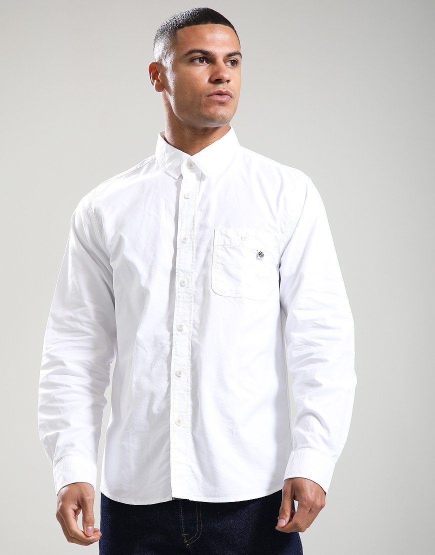 Pretty Green House Paisley Oxford Long Sleeve Shirt White
