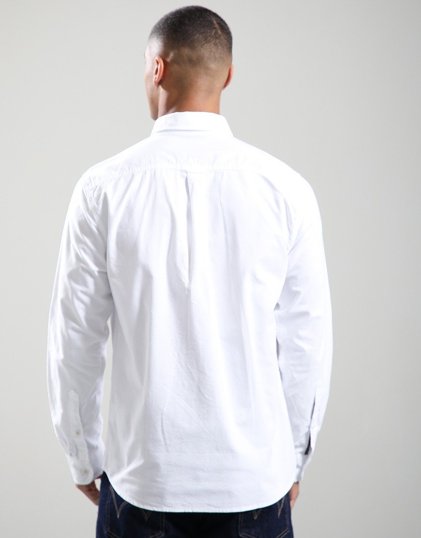 Pretty Green House Paisley Oxford Long Sleeve Shirt White