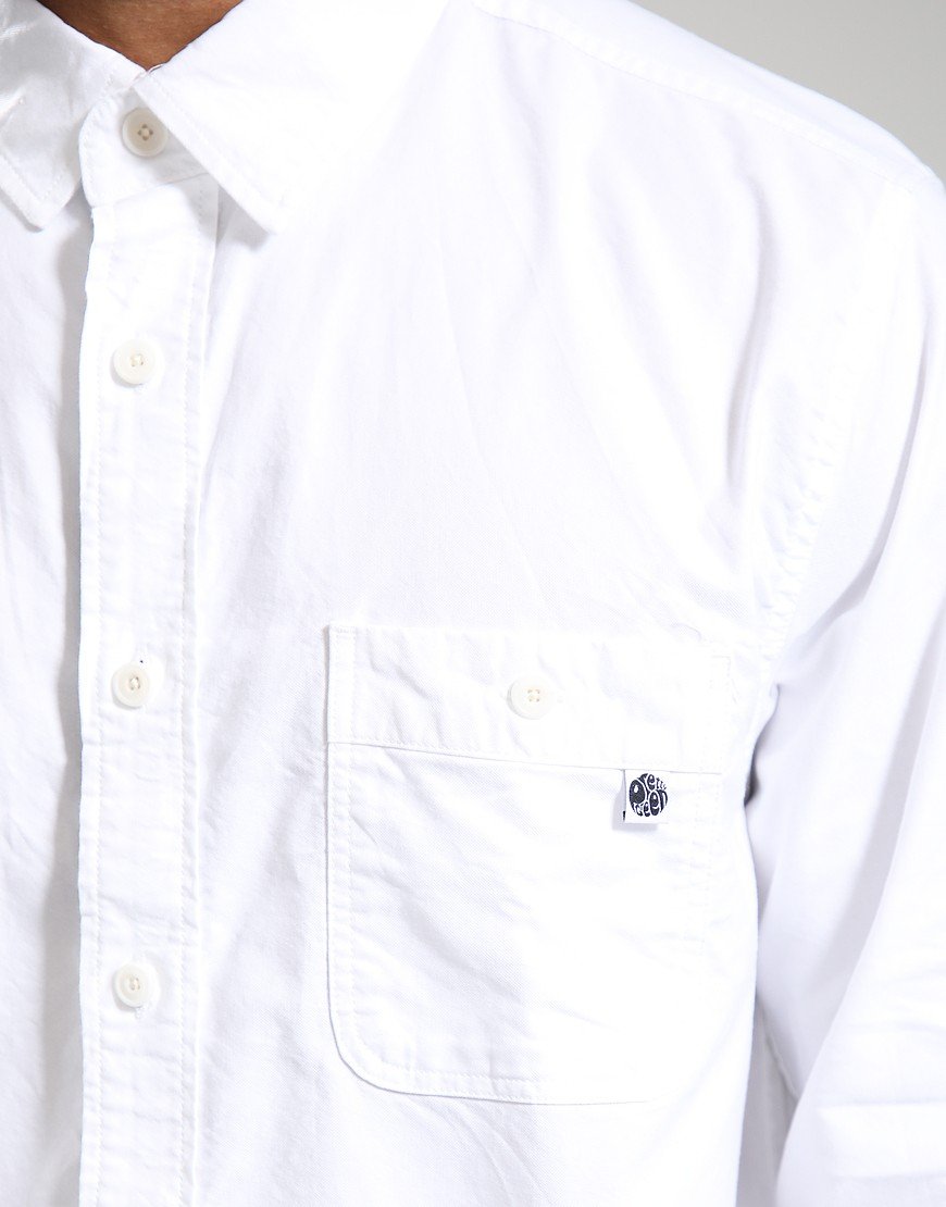 Pretty Green House Paisley Oxford Long Sleeve Shirt White