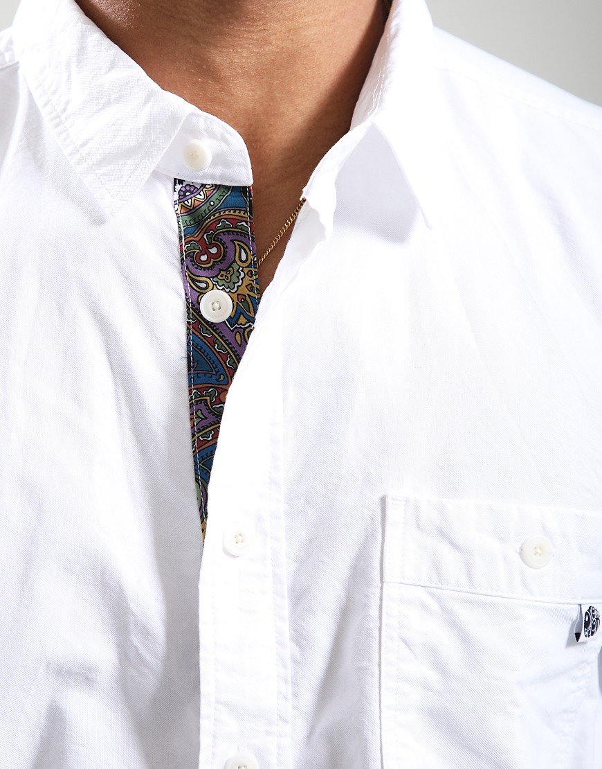 Pretty Green House Paisley Oxford Long Sleeve Shirt White