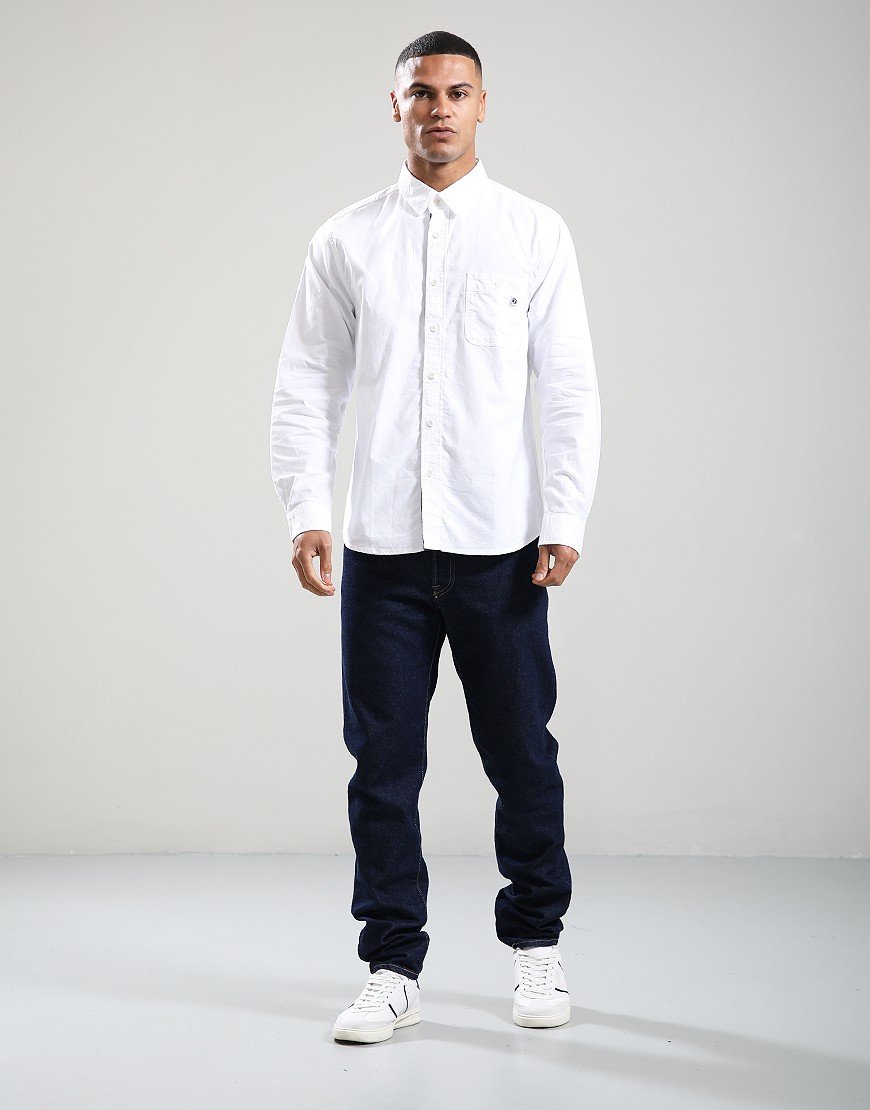 Pretty Green House Paisley Oxford Long Sleeve Shirt White