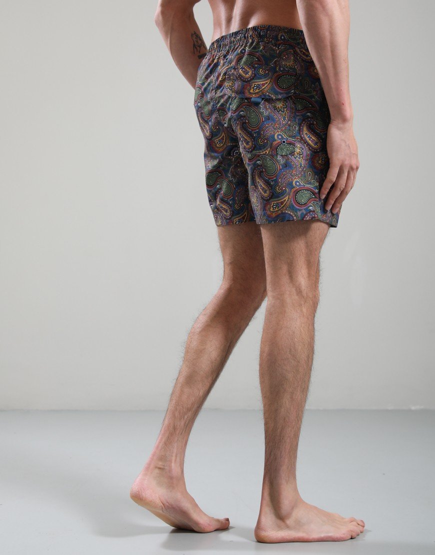 Pretty Green House Paisley Swim Shorts Black