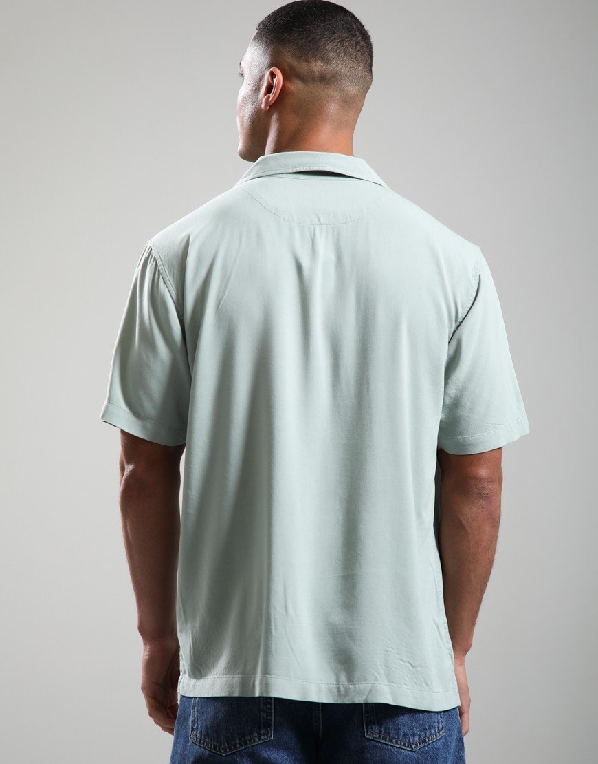 Pretty Green Islington Cuban Collar Shirt Light Green