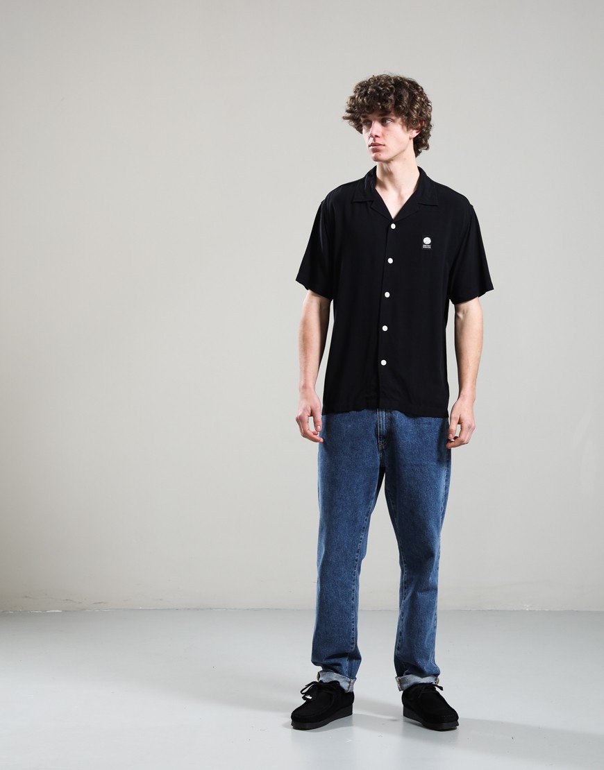 Pretty Green Islington Cuban Collar Shirt Black