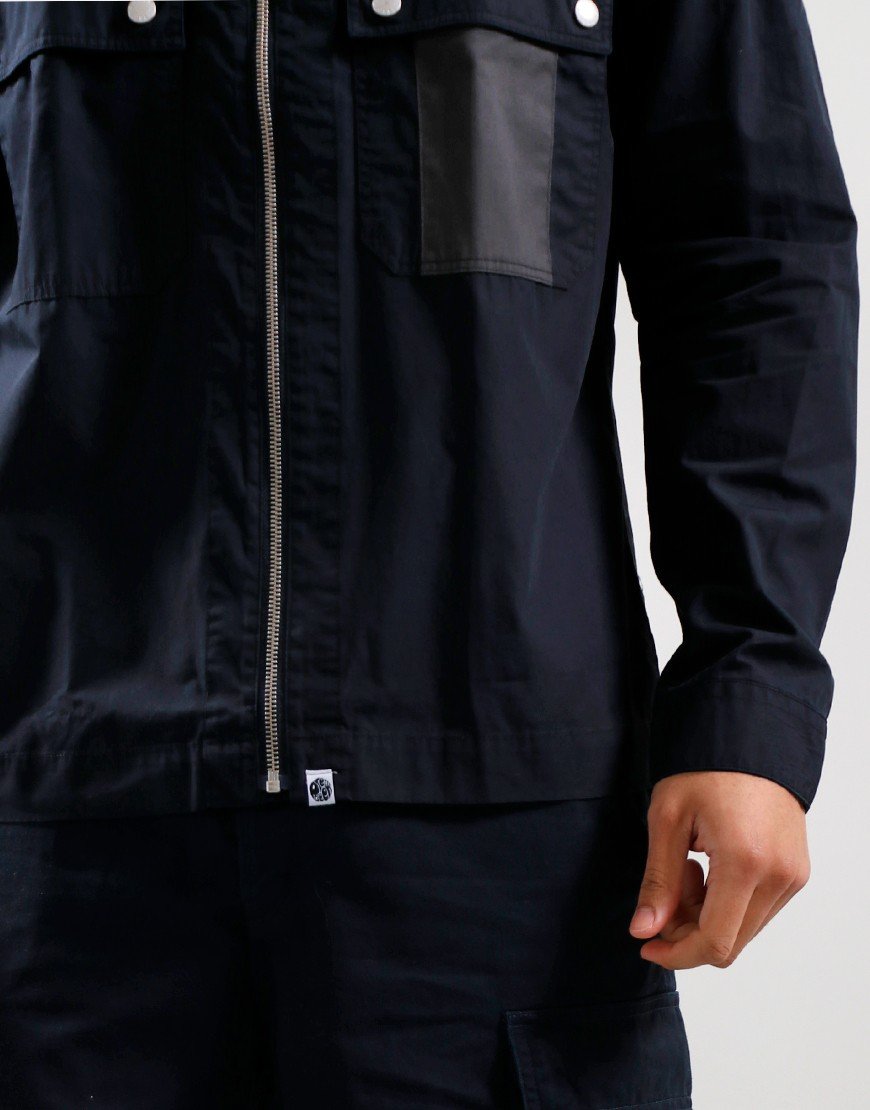 Pretty Green Larman Zip Overshirt Black