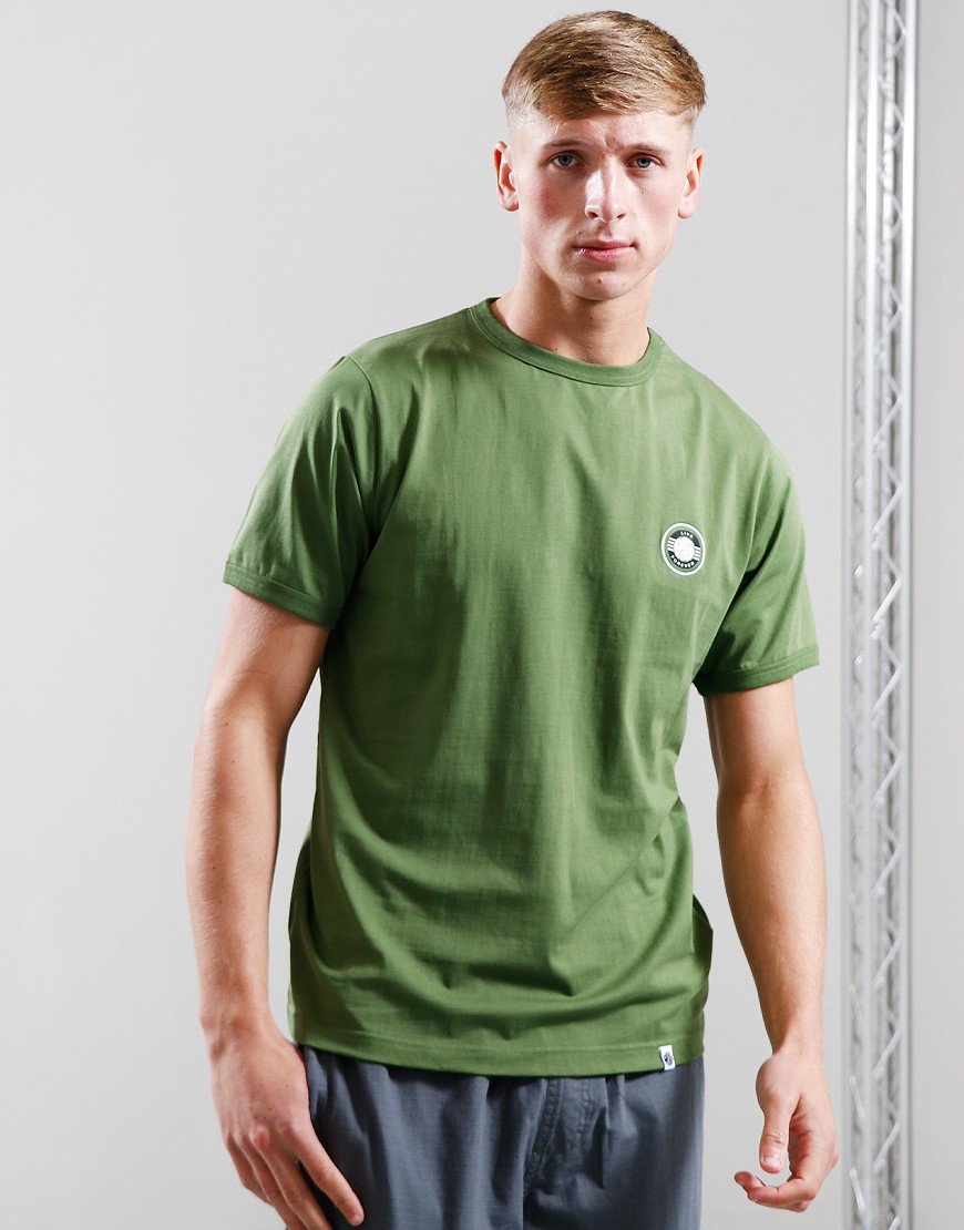 Pretty Green Live Forever Badge T-Shirt Green