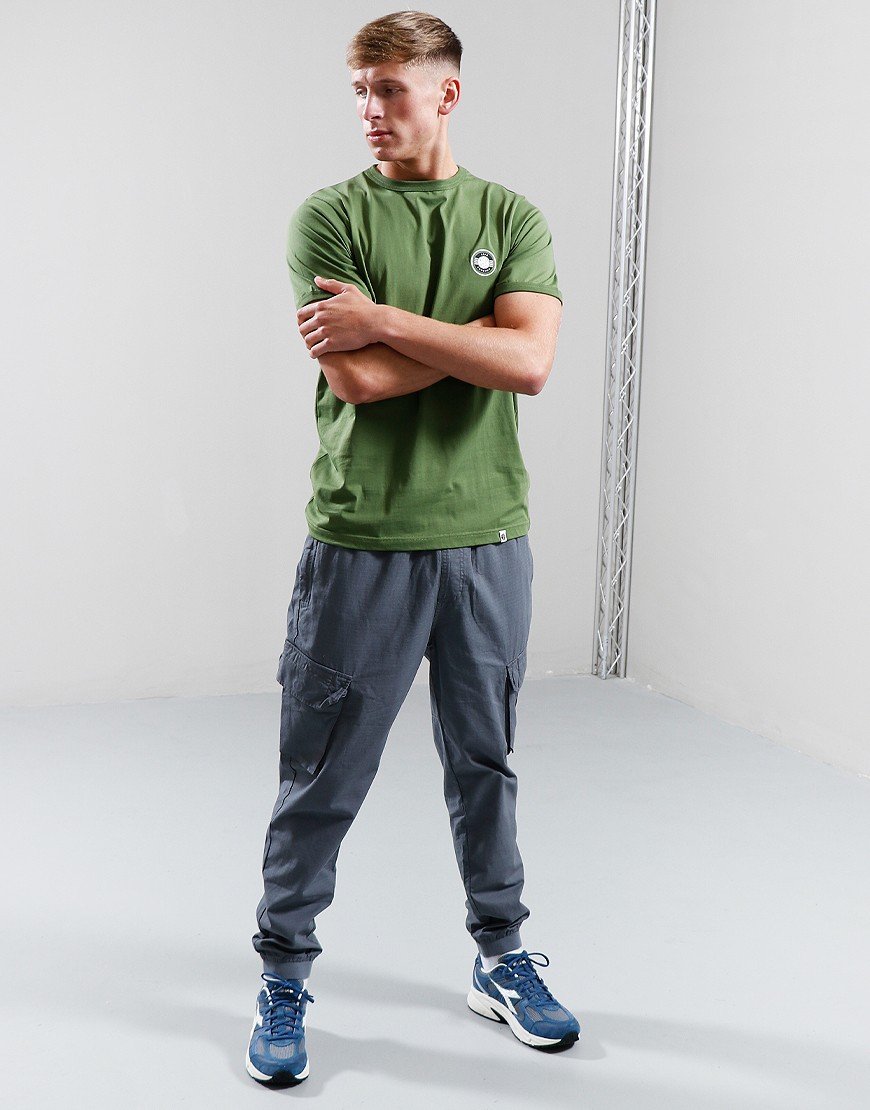 Pretty Green Live Forever Badge T-Shirt Green