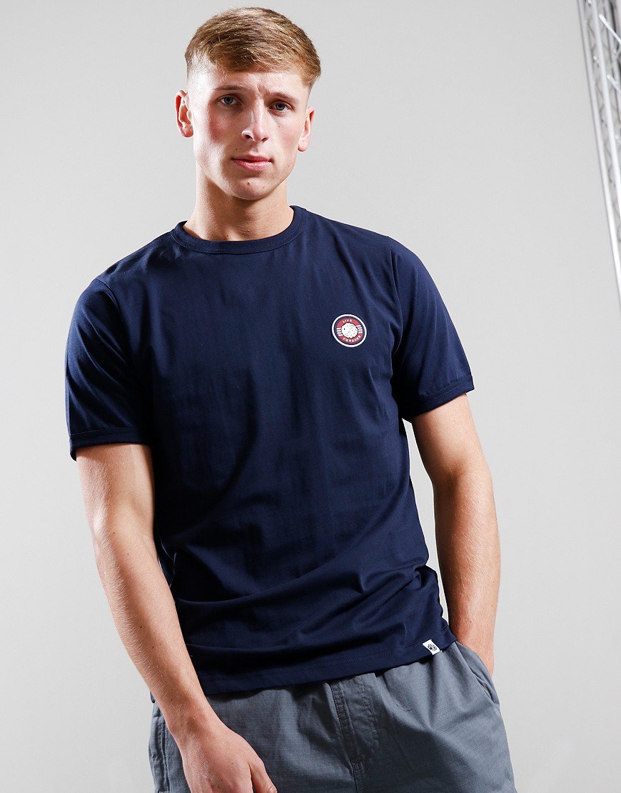 Pretty Green Live Forever Badge T-Shirt Navy